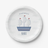 Nautical Baby Boy Baby shower Papieren Bordje (Voorkant)