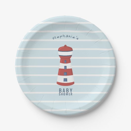 Nautical Baby Boy Baby shower Papieren Bordje (Voorkant)
