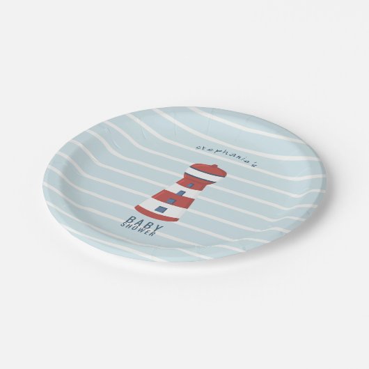 Nautical Baby Boy Baby shower Papieren Bordje (Gekanteld)