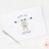 Nautical Baby Boy Baby shower Ronde Sticker (Envelop)