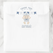 Nautical Baby Boy Baby shower Ronde Sticker (Tas)