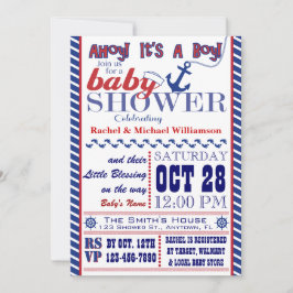 Nautical Baby Boy Baby shower Uitnodiging