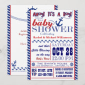 Nautical Baby Boy Baby shower Uitnodiging (Voorkant / Achterkant)