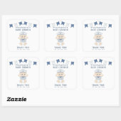 Nautical Baby Boy Baby shower Vierkante Sticker (Vel)