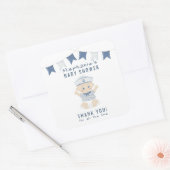 Nautical Baby Boy Baby shower Vierkante Sticker (Envelop)