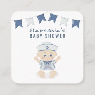 Nautical Baby Boy Baby shower Vierkante Visitekaartje