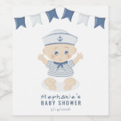 Nautical Baby Boy Baby shower Wijn Etiket (Enkel label)