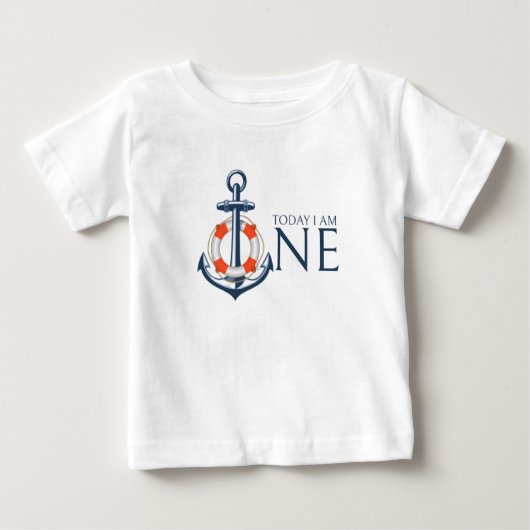 Nautical Baby boy Eerste Verjaardag T-shirt (Voorkant)