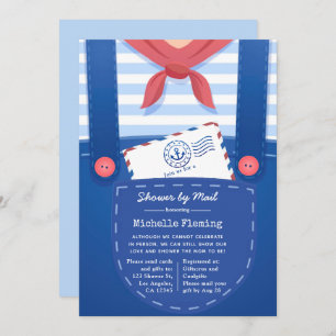 Nautical Baby Boy Shower by Mail Invitation Kaart