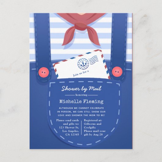 Nautical Baby Boy Shower per Post Briefkaart (Voorkant)