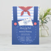 Nautical Baby Boy Shower uitnodiging per post (Staand voorkant)