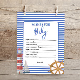 Nautical Baby Boy Wishes voor Baby shower Game