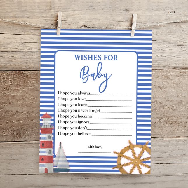 Nautical Baby Boy Wishes voor Baby shower Game (Creator heeft geüpload)