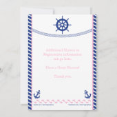 Nautical Baby Girl Baby shower Uitnodiging (Achterkant)