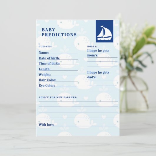 Nautical Baby Prediction Kaart (Staand voorkant)
