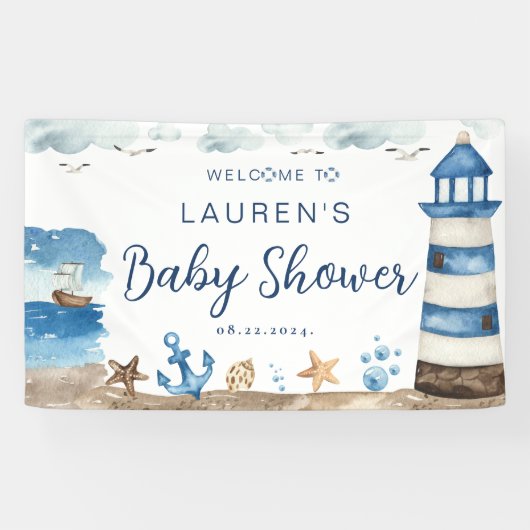 Nautical Baby shower Banner (Horizontaal)