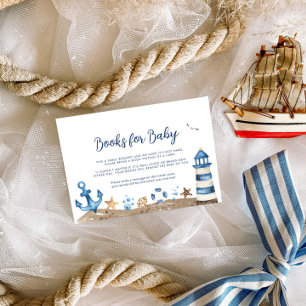 Nautical Baby shower Books for Baby Kaart Notitiekaartje
