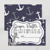 Nautical Baby shower Boy Ahoy is een jongen dikker Informatiekaartje (Voorkant / Achterkant)