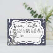 Nautical Baby shower Boy Ahoy is een jongen dikker Informatiekaartje (Staand voorkant)