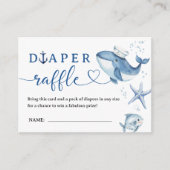 Nautical Baby Shower Boy Sailor Blue Diaper Raffle Informatiekaartje (Voorkant)
