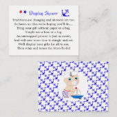 Nautical Baby shower Boy Sailor Blue  Informatiekaartje (Voorkant / Achterkant)