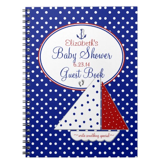 Nautical Baby shower Guest Book- Notitieboek (Voorkant)