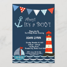 Nautical Baby shower Invitation, Ahoy, het is een 