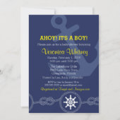Nautical Baby shower Invitation, Ahoy! Het is een  Kaart (Voorkant)