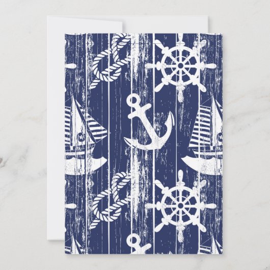 Nautical Baby shower Invitation, Ahoy! Het is een  Kaart (Achterkant)