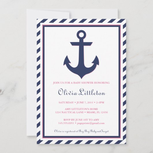 Nautical Baby shower Invitation - Ahoy Het is een  Save The Date (Voorkant)