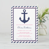 Nautical Baby shower Invitation - Ahoy Het is een  Save The Date (Staand voorkant)