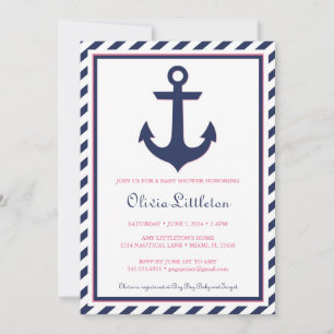 Nautical Baby shower Invitation - Ahoy Het is een Save The Date