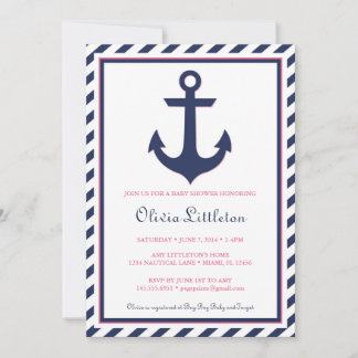 Nautical Baby shower Invitation - Ahoy Het is een  Save The Date