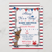 Nautical Baby shower Invitation, Baby shower Kaart (Voorkant / Achterkant)