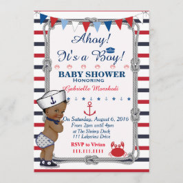 Nautical Baby shower Invitation, Baby shower Kaart