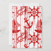 Nautical Baby shower Invitation, Boy Blue Ahoy Kaart (Achterkant)