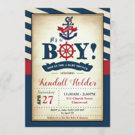  Nautical Baby shower Invitation Boy Kaart