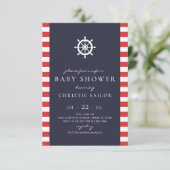 Nautical Baby shower Invitation Card Kaart (Staand voorkant)