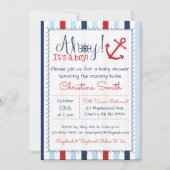 Nautical Baby shower Invitation for a Boy Kaart (Voorkant)