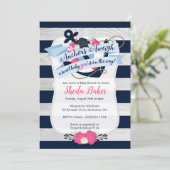 Nautical Baby shower Invitation - Girl Kaart (Staand voorkant)