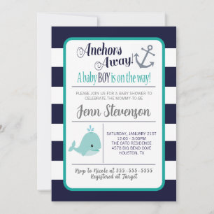 Nautical Baby shower Invitation Kaart