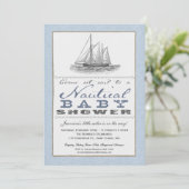 Nautical Baby shower Invitation Kaart (Staand voorkant)