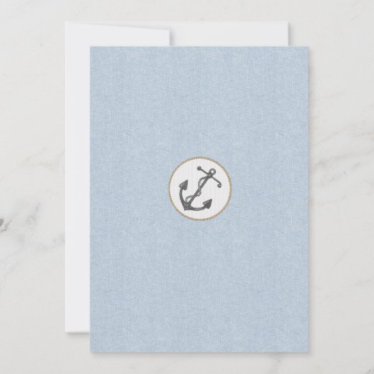 Nautical Baby shower Invitation Kaart (Achterkant)