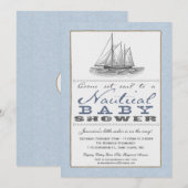 Nautical Baby shower Invitation Kaart (Voorkant / Achterkant)