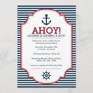 Nautical Baby shower Invitation Kaart