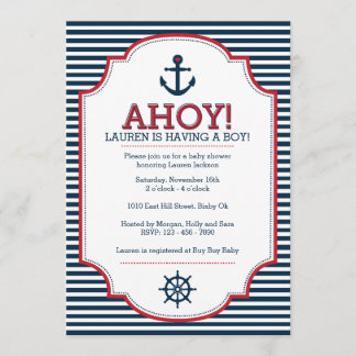 Nautical Baby shower Invitation Kaart