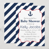 Nautical Baby shower Invitation Kaart (Voorkant / Achterkant)
