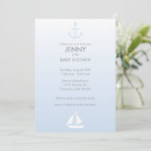 Nautical Baby shower Invitation Kaart (Staand voorkant)