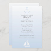 Nautical Baby shower Invitation Kaart (Voorkant / Achterkant)