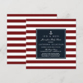 Nautical Baby shower Invitation Kaart (Voorkant / Achterkant)